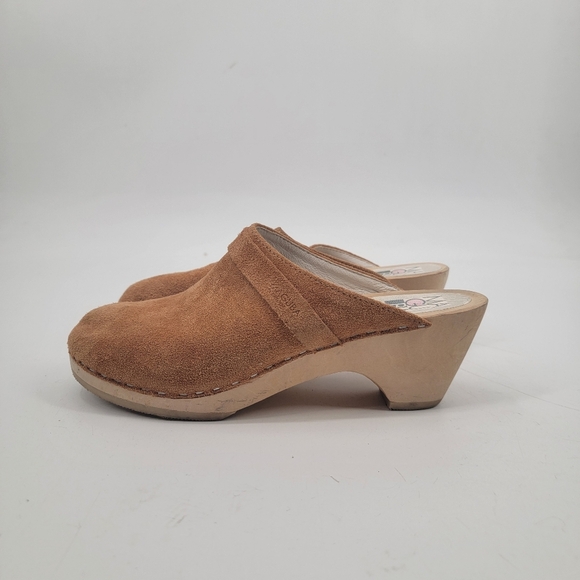 Maguba Swedish Berkeley Husband Clogs Size 41 Camel Tan Leather Boho Minimalist - Picture 1 of 16